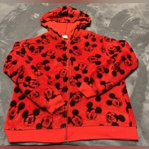 3/25 🛍️ Disney Red & Black Mickey Mouse Fleece Zip Up Hoodie